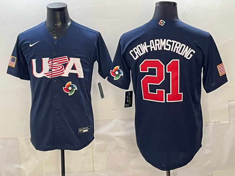 USA National Embroidered Baseball Team 2026 World Cup Team Jersey T-shirt