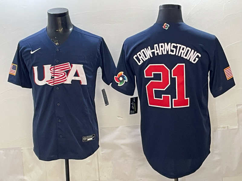 USA National Embroidered Baseball Team 2026 World Cup Team Jersey T-shirt