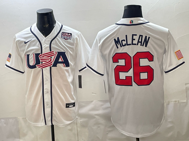 USA National Embroidered Baseball Team 2026 World Cup Team Jersey T-shirt