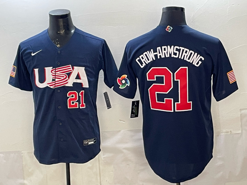 USA National Embroidered Baseball Team 2026 World Cup Team Jersey T-shirt