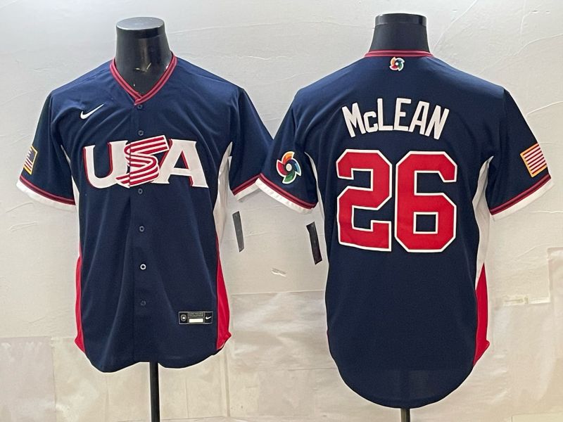 USA National Embroidered Baseball Team 2026 World Cup Team Jersey T-shirt