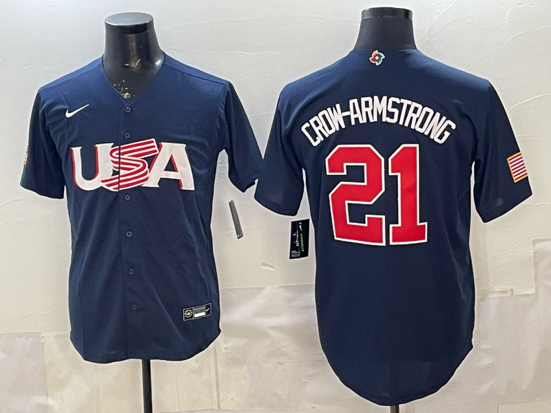 USA National Embroidered Baseball Team 2026 World Cup Team Jersey T-shirt