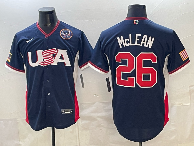 USA National Embroidered Baseball Team 2026 World Cup Team Jersey T-shirt