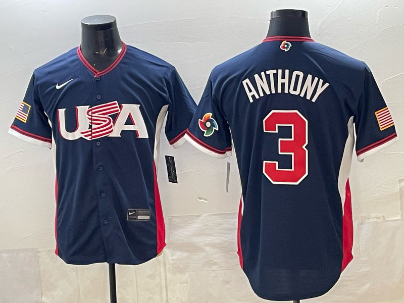 USA National Embroidered Baseball Team 2026 World Cup Team Jersey T-shirt