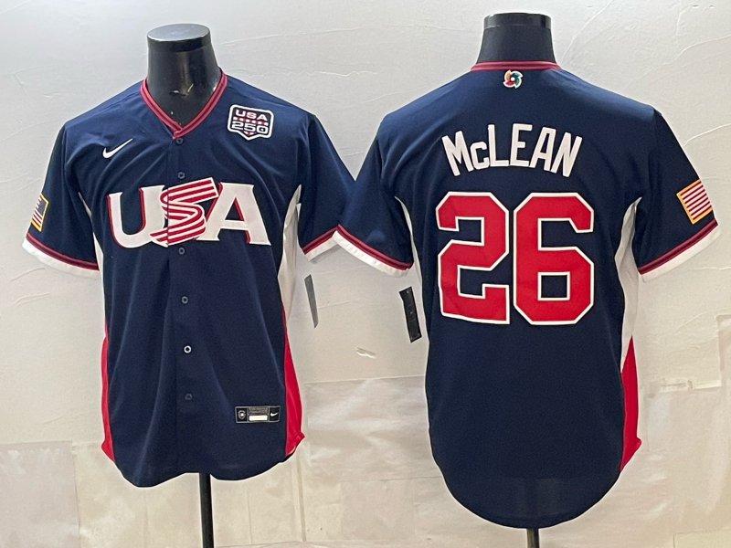 USA National Embroidered Baseball Team 2026 World Cup Team Jersey T-shirt