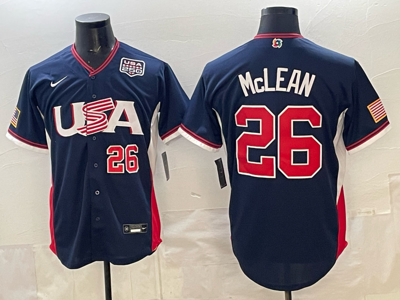 USA National Embroidered Baseball Team 2026 World Cup Team Jersey T-shirt