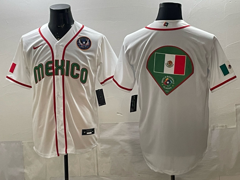 MEXICO National Embroidered Baseball Team 2026 World Cup Team Jersey T-shirt