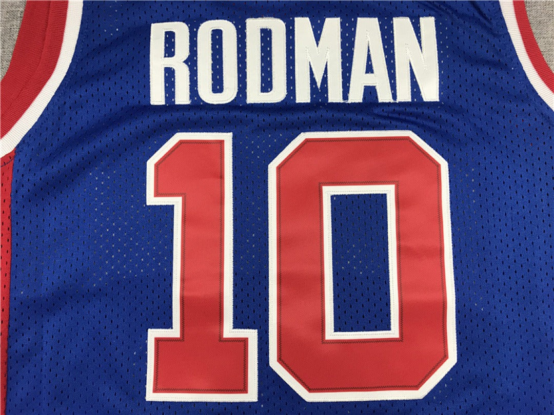 Dennis Rodman #10 Detroit Pistons NBA Retro Embroidered Jersey – Sizes S-XXXL