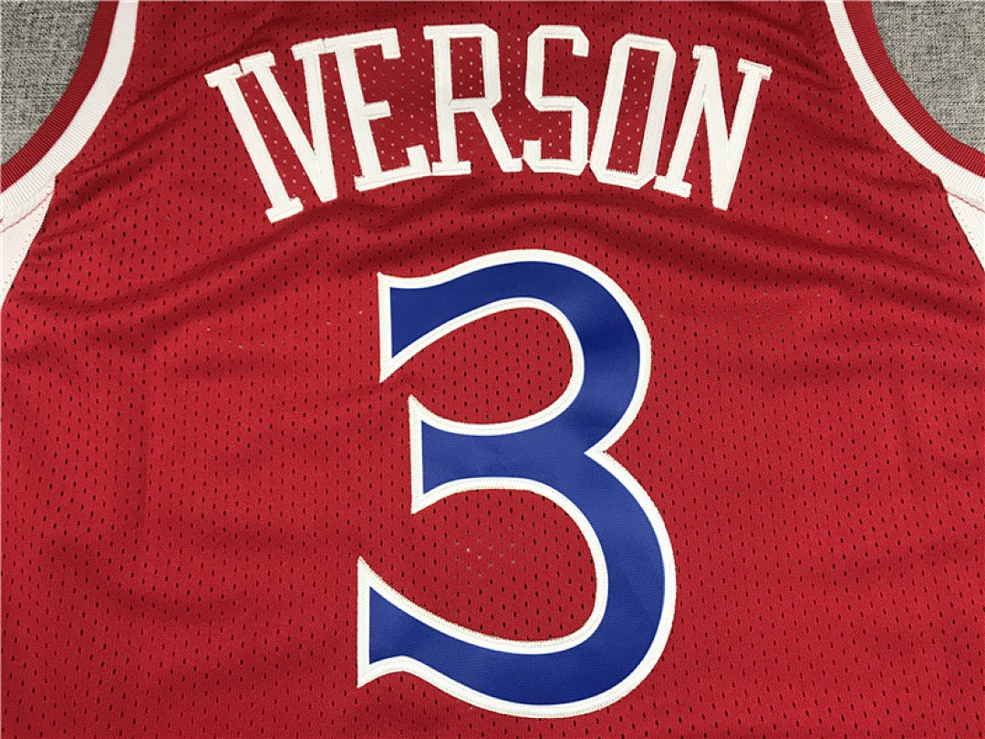 Philadelphia 76ers Allen Iverson #3 NBA Retro Embroidered Jersey – Sizes S-XXXL