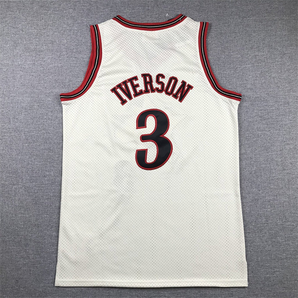 Philadelphia 76ers Allen Iverson #3 NBA Retro Embroidered Jersey – Sizes S-XXXL