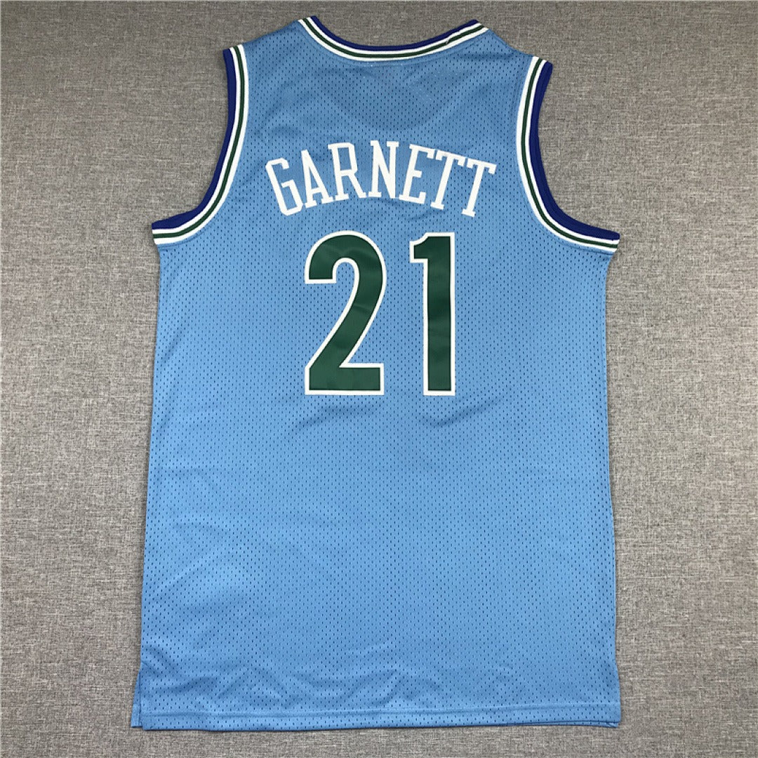 Minnesota Timberwolves Kevin Garnett #21 1995-96 NBA Retro Embroidered Jersey – Sizes S-XXXL
