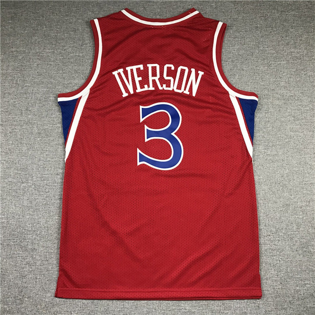 Philadelphia 76ers Allen Iverson #3 NBA Retro Embroidered Jersey – Sizes S-XXXL