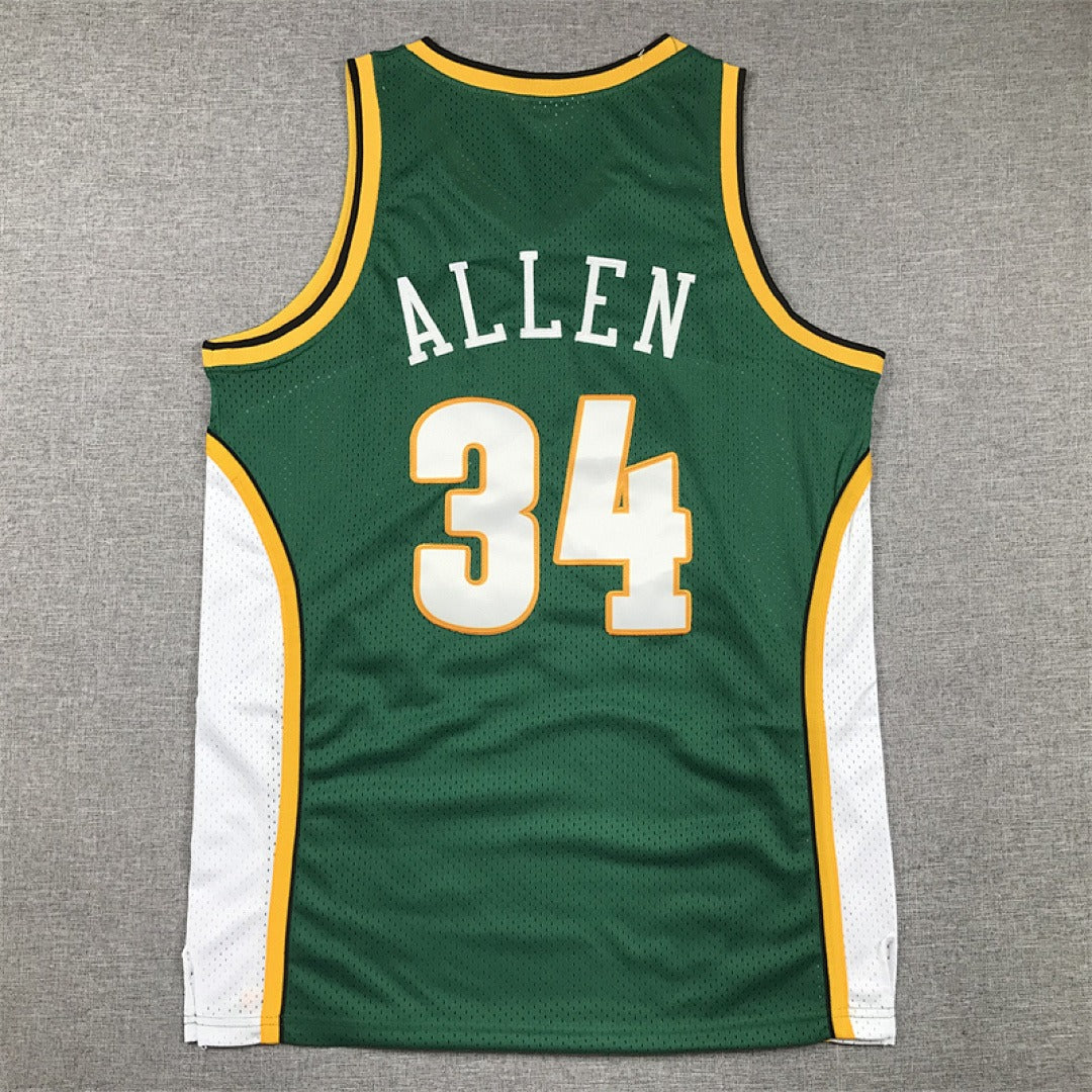 Ray Allen #34 Seattle SuperSonics NBA Retro Embroidered Jersey