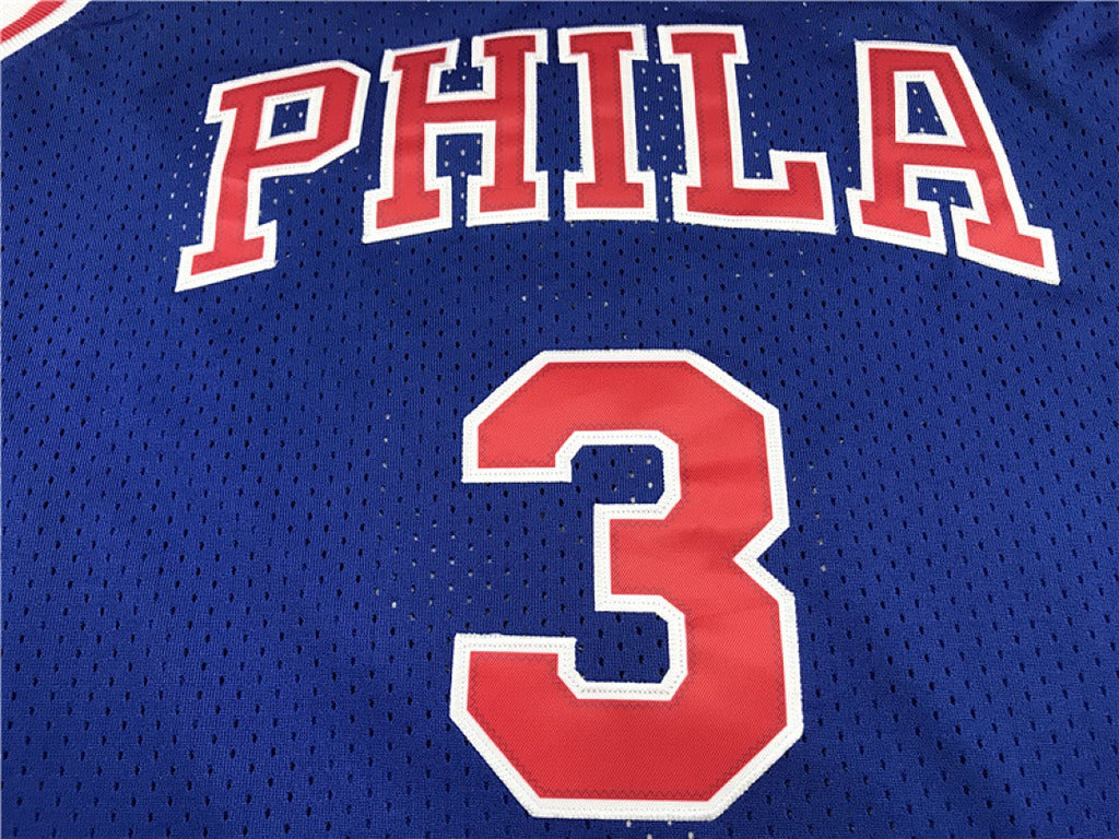 Philadelphia 76ers Allen Iverson #3 Retro 10th Anniversary Embroidered Jersey – Sizes S-XXXL