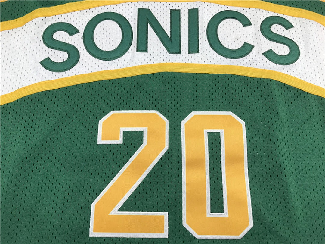 Seattle SuperSonics Gary Payton #20 NBA Retro Embroidered Jersey – Sizes S-XXXL