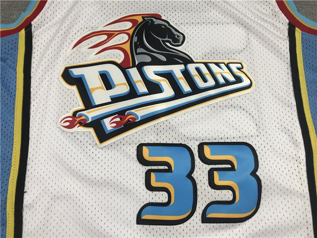 NBA retro Pistons Hill #33 jersey
