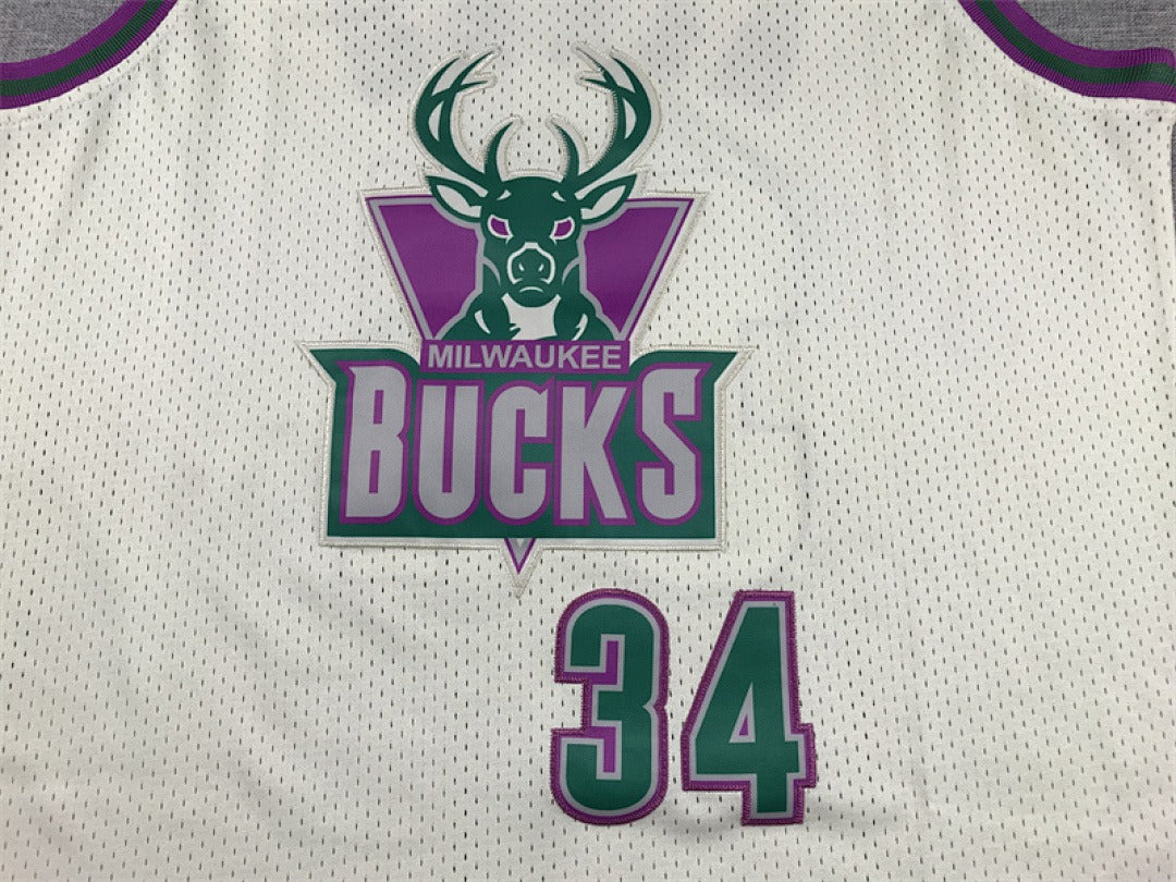 Milwaukee Bucks #34 Ray Allen Retro NBA Jersey – Sizes S–XXXL