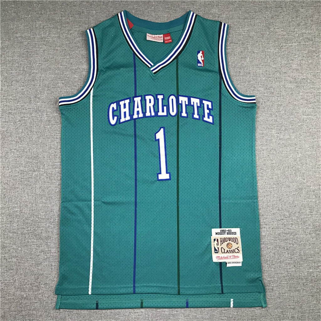 Muggsy Bogues #1 Charlotte Hornets NBA Retro Embroidered Jersey – Sizes S-XXXL
