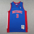 Ben Wallace #3 Detroit Pistons NBA Retro Embroidered Jersey – Sizes S-XXXL