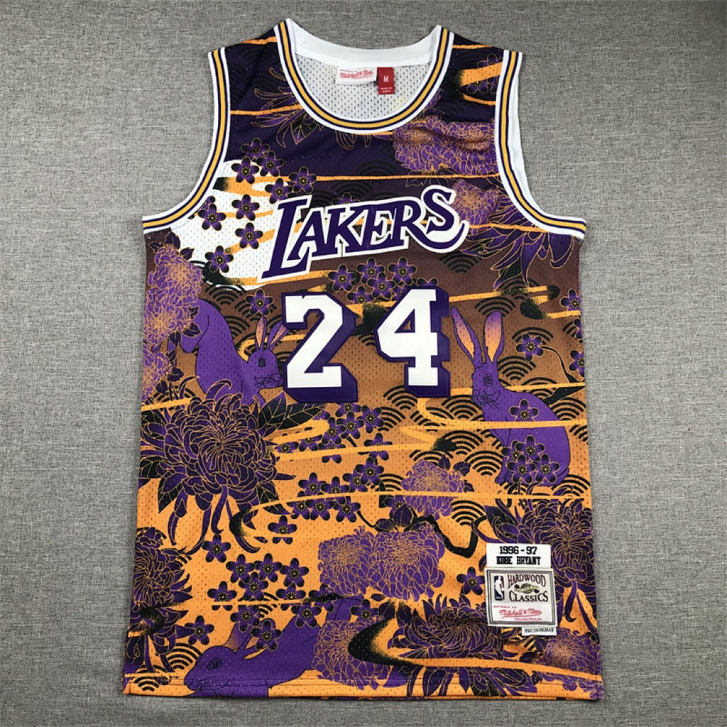 NBA retro version of the Los Angeles Lakers #24 Kobe Bryant jersey