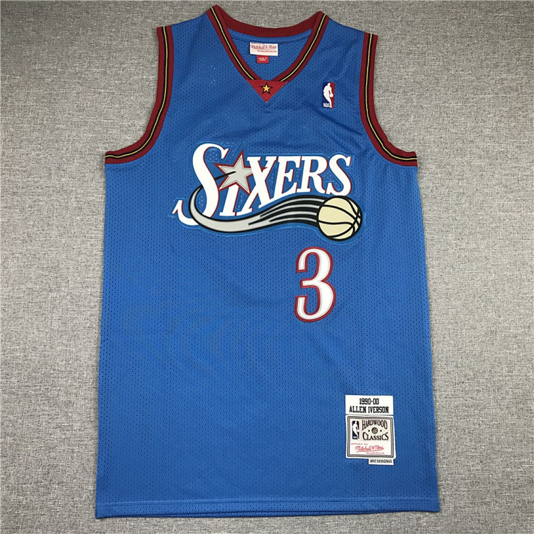 Philadelphia 76ers Allen Iverson #3 1999-2000 NBA Retro Embroidered Jersey – Sizes S-XXXL