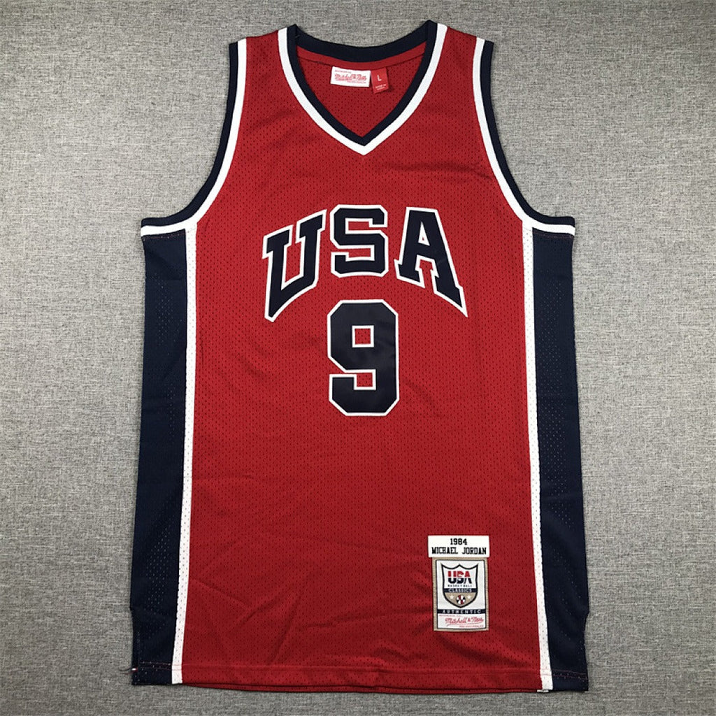 1984 Olympics USA Basketball #9 Retro Embroidered Jersey – Sizes S-XXXL