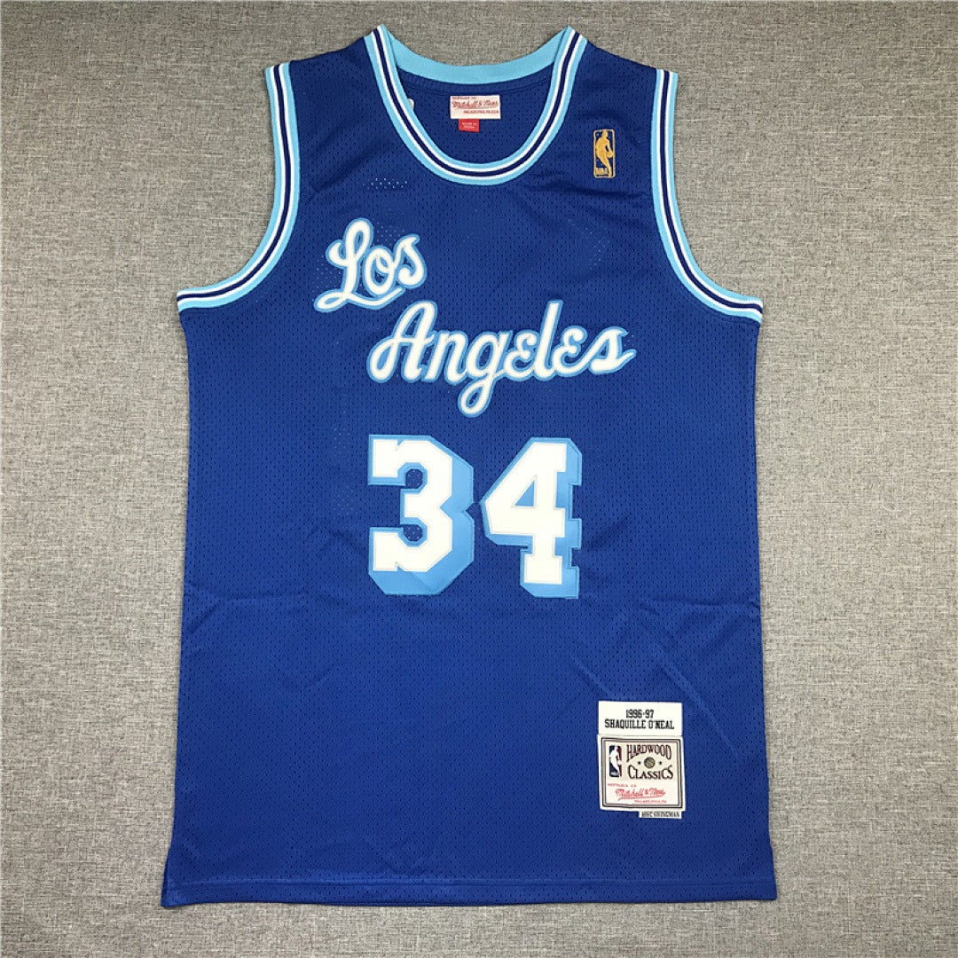 Shaquille O'Neal #34 Los Angeles Lakers NBA Retro Embroidered Jersey – Sizes S-XXXL